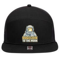 Astronaut Dogecoin To The Moon Crypto 7 Panel Mesh Trucker Snapback Hat