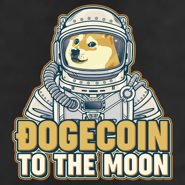 Astronaut Dogecoin To The Moon Crypto 7 Panel Mesh Trucker Snapback Hat