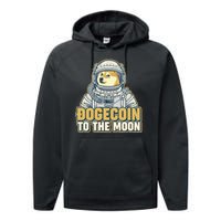 Astronaut Dogecoin To The Moon Crypto Performance Fleece Hoodie