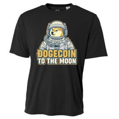 Astronaut Dogecoin To The Moon Crypto Cooling Performance Crew T-Shirt