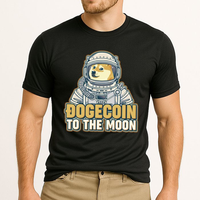 Astronaut Dogecoin To The Moon Crypto Performance Shirt