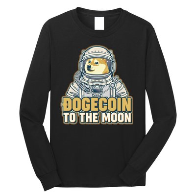 Astronaut Dogecoin To The Moon Crypto Long Sleeve Shirt