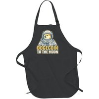 Astronaut Dogecoin To The Moon Crypto Full-Length Apron With Pockets