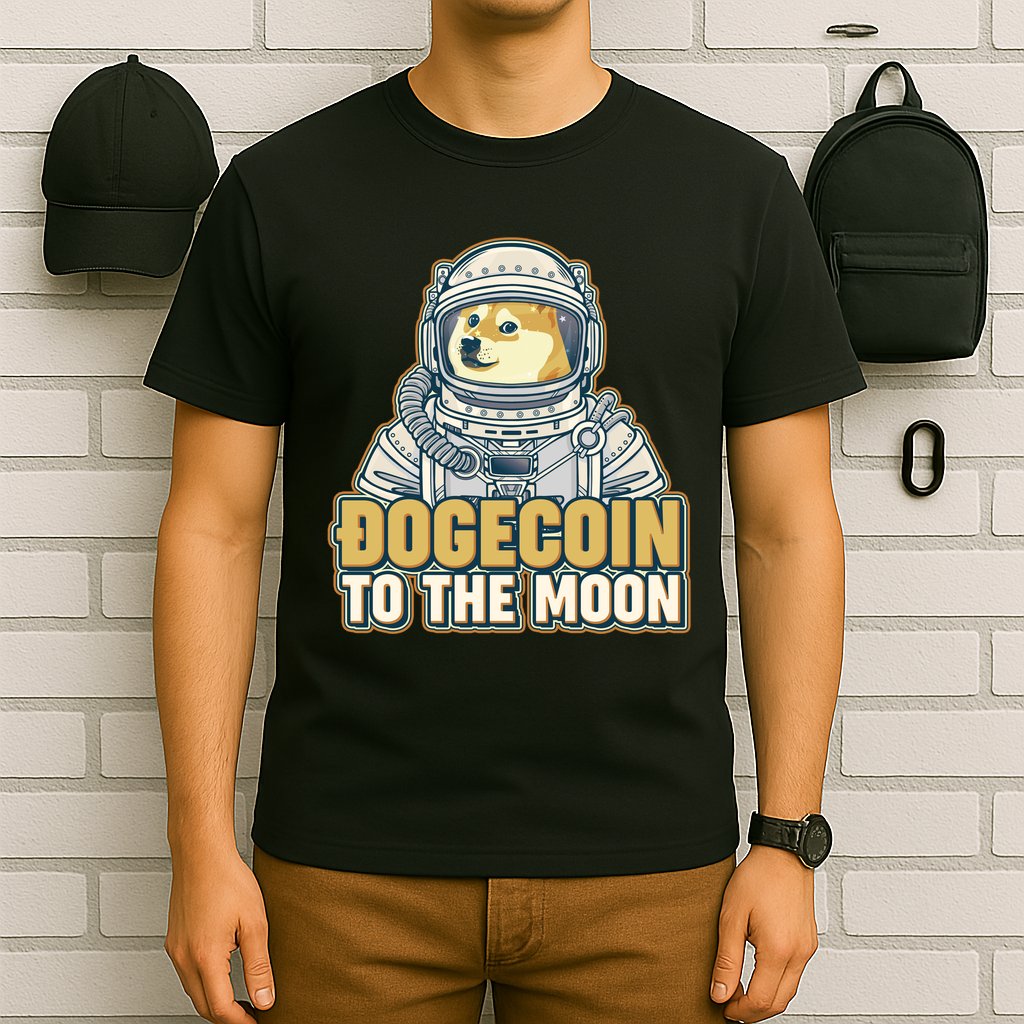 Astronaut Dogecoin To The Moon Crypto T-Shirt