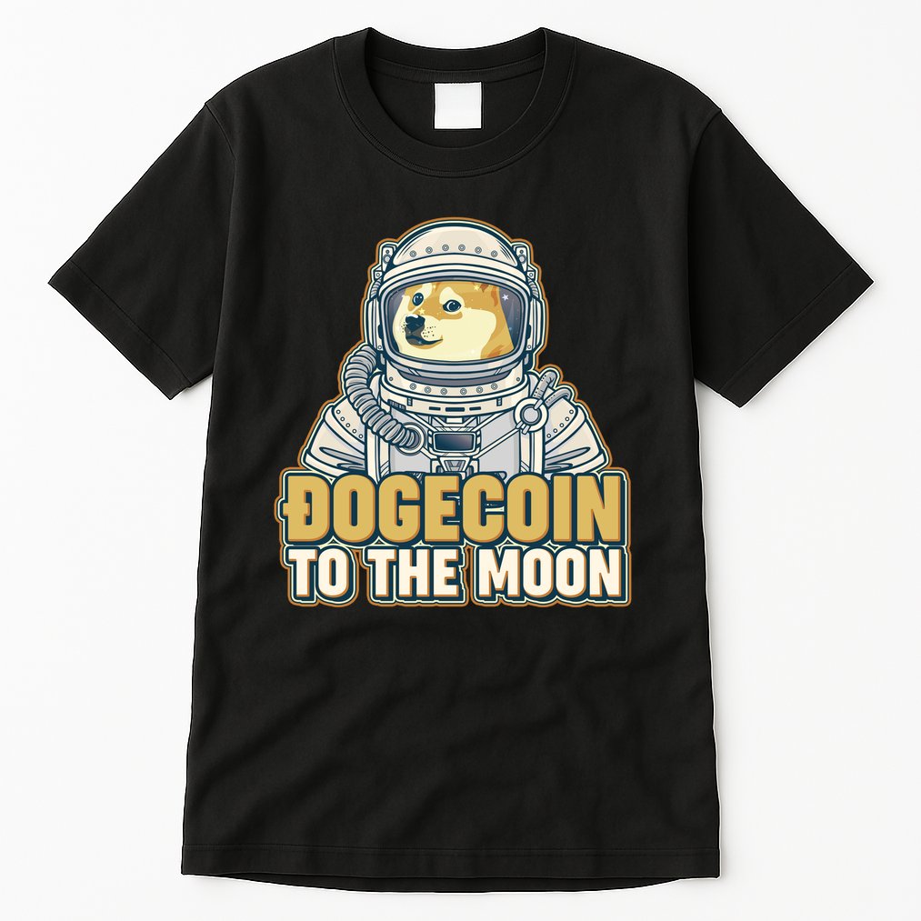 Astronaut Dogecoin To The Moon Crypto Tall T-Shirt