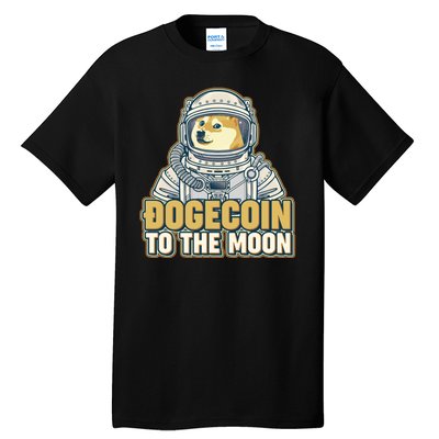 Astronaut Dogecoin To The Moon Crypto Tall T-Shirt