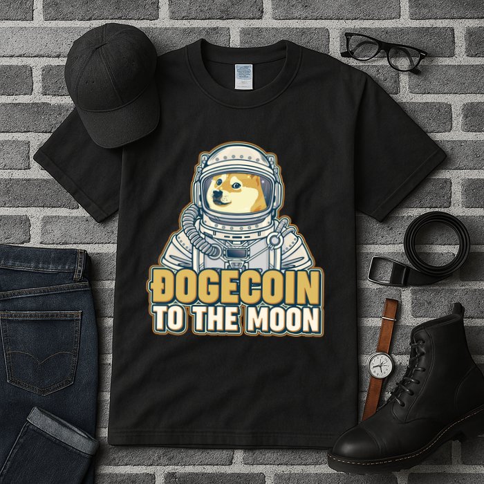 Astronaut Dogecoin To The Moon Crypto Tall T-Shirt