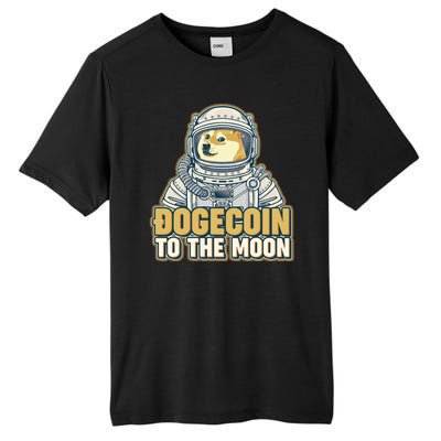 Astronaut Dogecoin To The Moon Crypto Tall Fusion ChromaSoft Performance T-Shirt