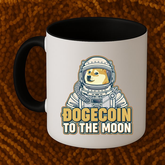 Astronaut Dogecoin To The Moon Crypto Mug