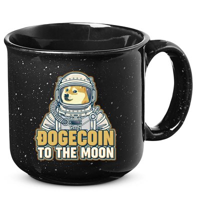 Astronaut Dogecoin To The Moon Crypto 15oz Campfire Ceramic Mug