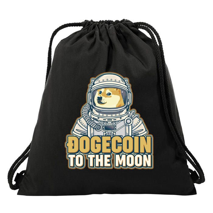 Astronaut Dogecoin To The Moon Crypto Drawstring Bag