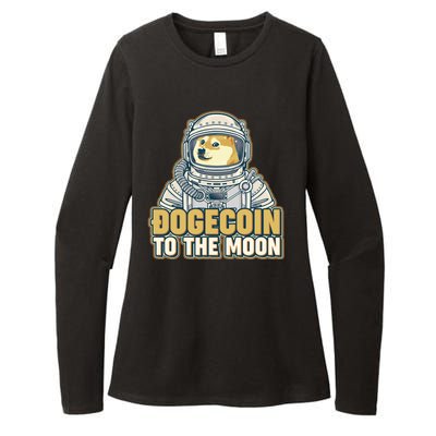 Astronaut Dogecoin To The Moon Crypto Womens CVC Long Sleeve Shirt