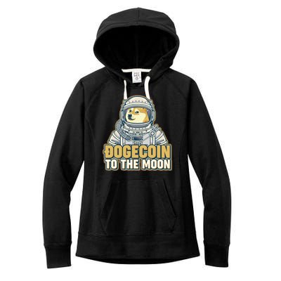 Astronaut Dogecoin To The Moon Crypto Women's Fleece Hoodie