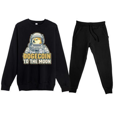 Astronaut Dogecoin To The Moon Crypto Premium Crewneck Sweatsuit Set