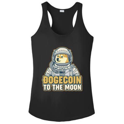 Astronaut Dogecoin To The Moon Crypto Ladies PosiCharge Competitor Racerback Tank