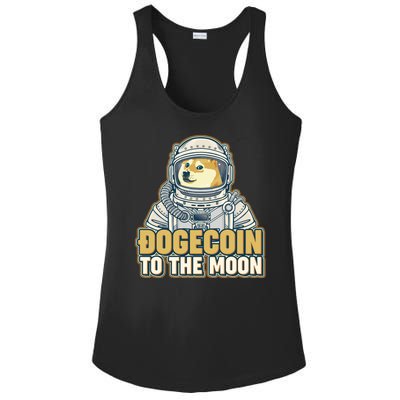 Astronaut Dogecoin To The Moon Crypto Ladies PosiCharge Competitor Racerback Tank