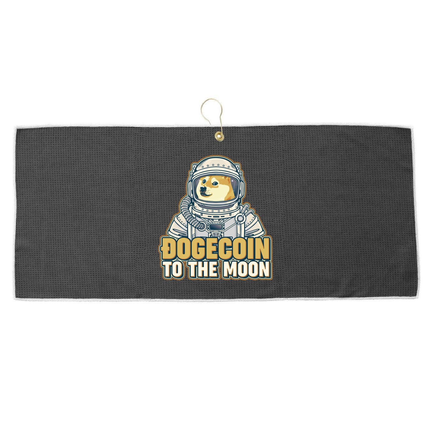 Astronaut Dogecoin To The Moon Crypto Large Microfiber Waffle Golf Towel