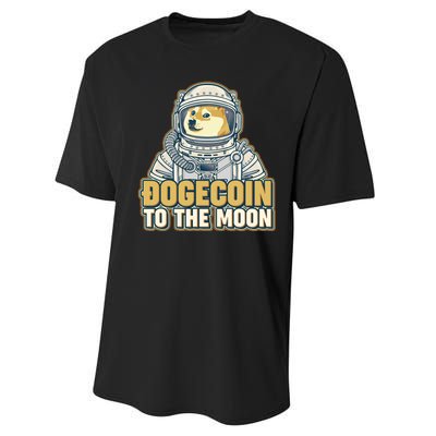 Astronaut Dogecoin To The Moon Crypto Performance Sprint T-Shirt