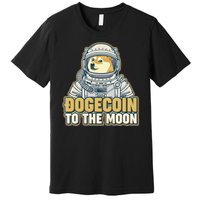 Astronaut Dogecoin To The Moon Crypto Premium T-Shirt