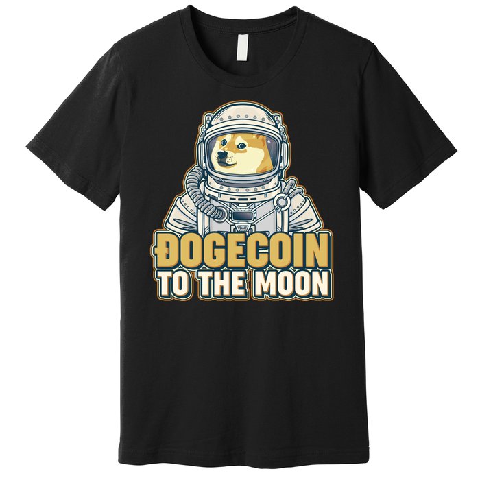 Astronaut Dogecoin To The Moon Crypto Premium T-Shirt