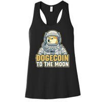 Astronaut Dogecoin To The Moon Crypto Women's Racerback Tank