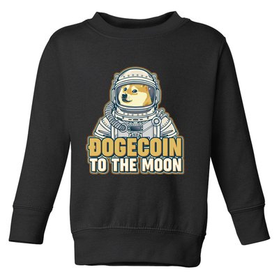 Astronaut Dogecoin To The Moon Crypto Toddler Sweatshirt