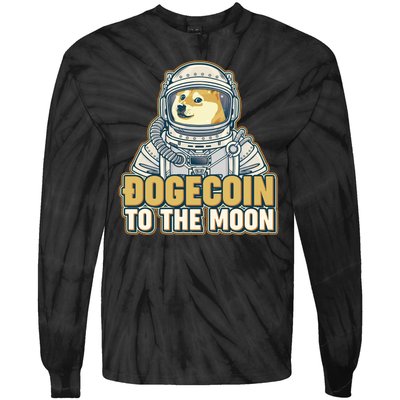 Astronaut Dogecoin To The Moon Crypto Tie-Dye Long Sleeve Shirt