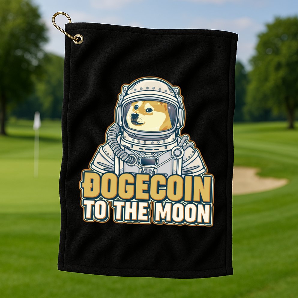 Astronaut Dogecoin To The Moon Crypto Golf Towel