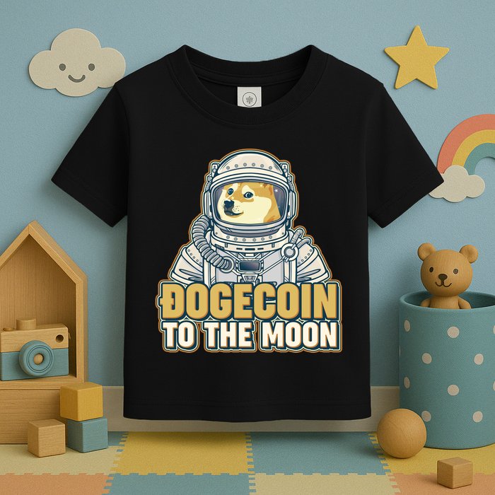 Astronaut Dogecoin To The Moon Crypto Toddler T-Shirt
