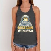 Astronaut Dogecoin To The Moon Crypto Women's Knotted Racerback Tank