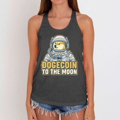 Astronaut Dogecoin To The Moon Crypto Women's Knotted Racerback Tank