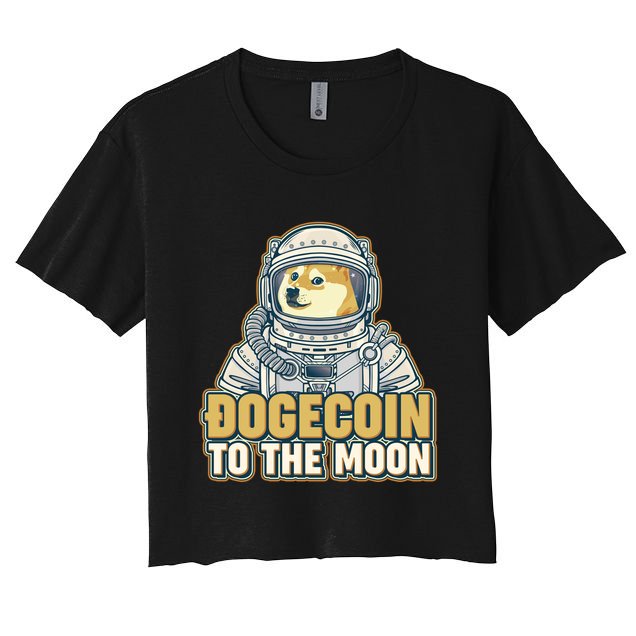 Astronaut Dogecoin To The Moon Crypto Crop Top