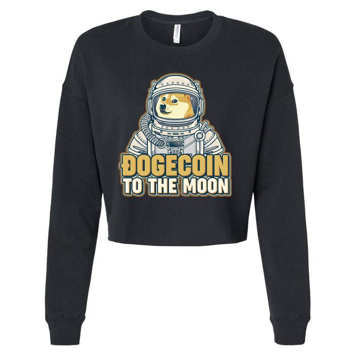 Astronaut Dogecoin To The Moon Crypto Cropped Pullover Crew