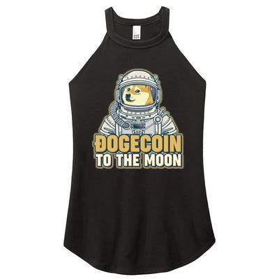 Astronaut Dogecoin To The Moon Crypto Women's Perfect Tri Rocker Tank