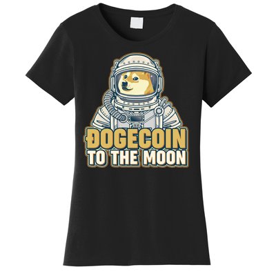 Astronaut Dogecoin To The Moon Crypto Women's T-Shirt