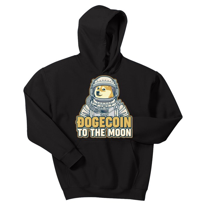 Astronaut Dogecoin To The Moon Crypto Kids Hoodie