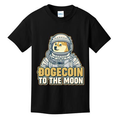 Astronaut Dogecoin To The Moon Crypto Kids T-Shirt