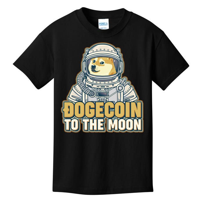 Astronaut Dogecoin To The Moon Crypto Kids T-Shirt