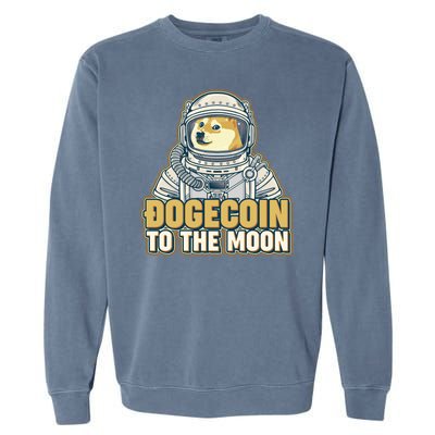 Astronaut Dogecoin To The Moon Crypto Garment-Dyed Sweatshirt