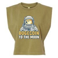 Astronaut Dogecoin To The Moon Crypto Garment-Dyed Women's Muscle Tee