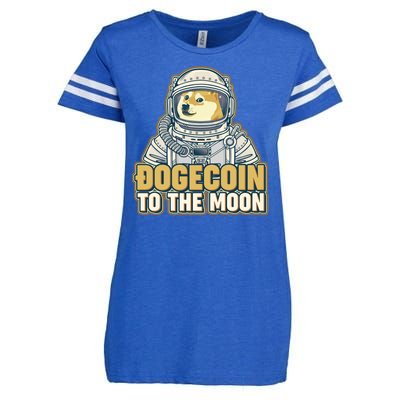 Astronaut Dogecoin To The Moon Crypto Enza Ladies Jersey Football T-Shirt