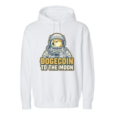 Astronaut Dogecoin To The Moon Crypto Garment-Dyed Fleece Hoodie