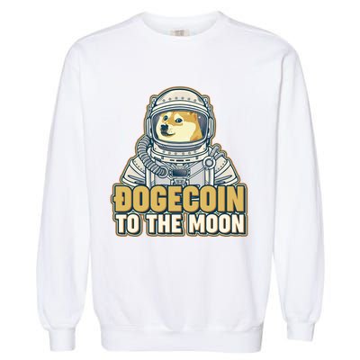 Astronaut Dogecoin To The Moon Crypto Garment-Dyed Sweatshirt