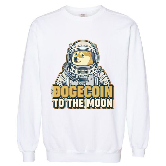 Astronaut Dogecoin To The Moon Crypto Garment-Dyed Sweatshirt