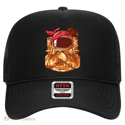 Astronaut Gangsta High Crown Mesh Back Trucker Hat