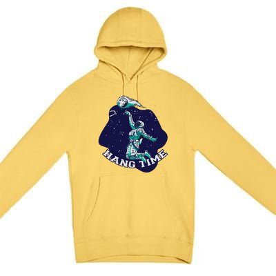 Astronaut Hang Time Basketball Premium Pullover Hoodie