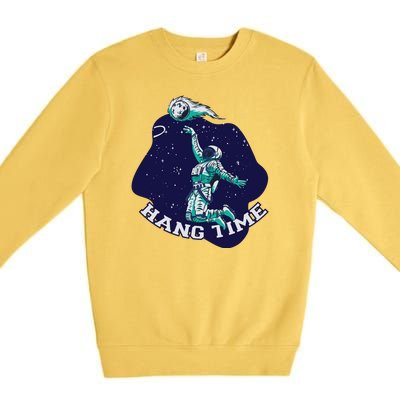 Astronaut Hang Time Basketball Premium Crewneck Sweatshirt