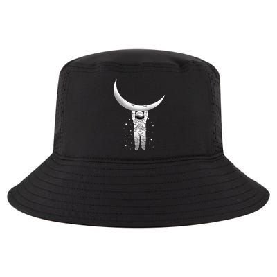 Astronaut Hanging From The Moon Cool Comfort Performance Bucket Hat