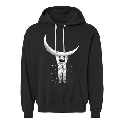 Astronaut Hanging From The Moon Garment-Dyed Fleece Hoodie