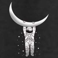 Astronaut Hanging From The Moon Garment-Dyed Fleece Hoodie